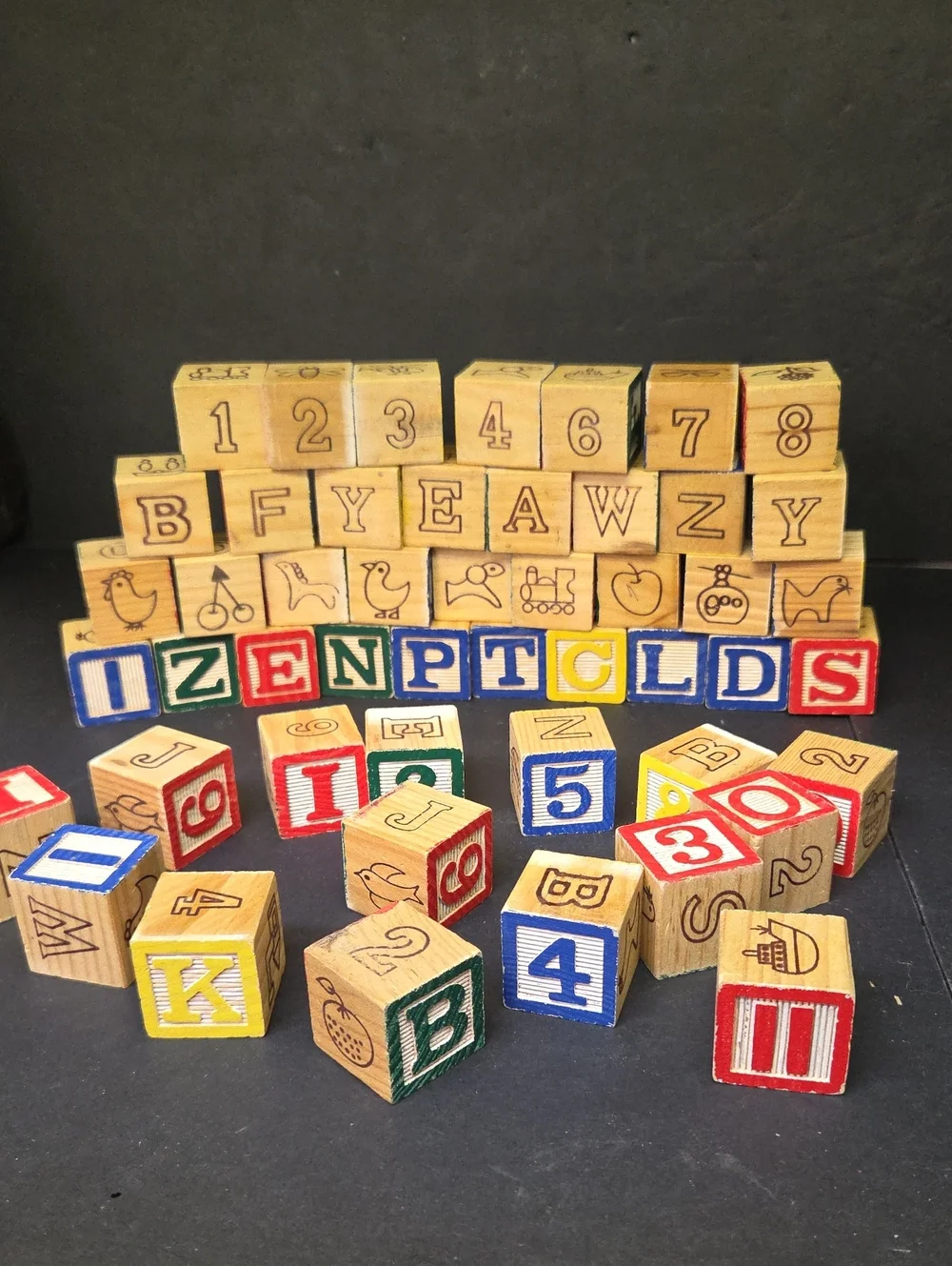 Playskool Letter Wood Blocks 49 Blocksa